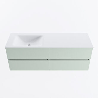 Mondiaz VICA 140cm badmeubel onderkast Greey 4 lades. Wastafel CLOUD links 1 kraangat, kleur Talc.