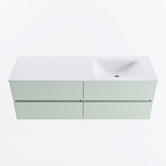 Mondiaz VICA 140cm badmeubel onderkast Greey 4 lades. Wastafel CLOUD rechts 1 kraangat, kleur Talc.