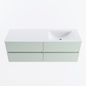 Mondiaz VICA 140cm badmeubel onderkast Greey 4 lades. Wastafel CLOUD rechts zonder kraangat, kleur Talc.