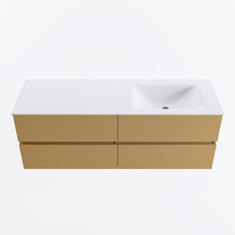 Mondiaz VICA 140cm badmeubel onderkast Oro 4 lades. Wastafel CLOUD rechts 1 kraangat, kleur Talc.