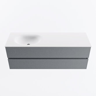 Mondiaz VICA 140cm badmeubel onderkast Plata 2 lades. Wastafel MOON links 1 kraangat, kleur Talc.