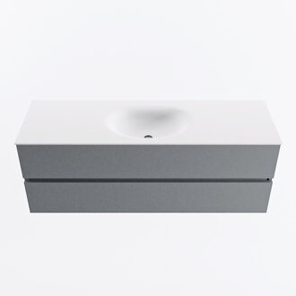 Mondiaz VICA 140cm badmeubel onderkast Plata 2 lades. Wastafel MOON midden 1 kraangat, kleur Talc.