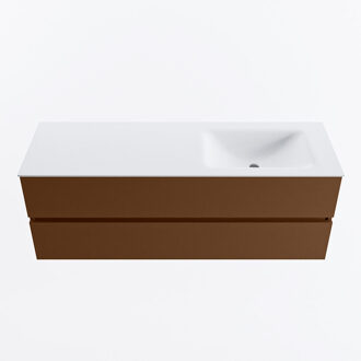 Mondiaz VICA 140cm badmeubel onderkast Rust 2 lades. Wastafel CLOUD rechts 1 kraangat, kleur Talc.