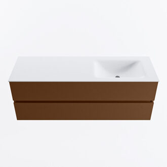 Mondiaz VICA 140cm badmeubel onderkast Rust 2 lades. Wastafel CLOUD rechts zonder kraangat, kleur Talc.