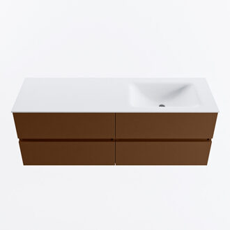 Mondiaz VICA 140cm badmeubel onderkast Rust 4 lades. Wastafel CLOUD rechts zonder kraangat, kleur Talc.