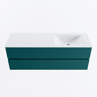 Mondiaz VICA 140cm badmeubel onderkast Smag 2 lades. Wastafel CLOUD rechts 1 kraangat, kleur Talc.