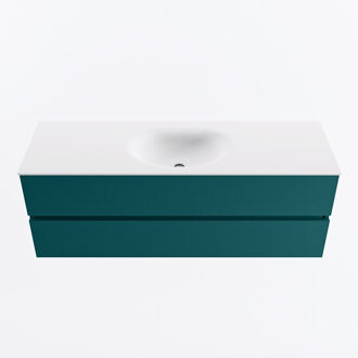 Mondiaz VICA 140cm badmeubel onderkast Smag 2 lades. Wastafel MOON midden 1 kraangat, kleur Talc.