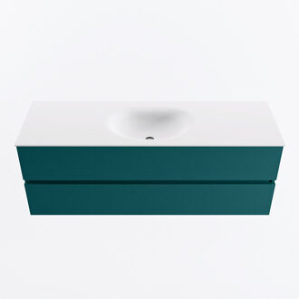 Mondiaz VICA 140cm badmeubel onderkast Smag 2 lades. Wastafel MOON midden zonder kraangat, kleur Talc.