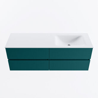 Mondiaz VICA 140cm badmeubel onderkast Smag 4 lades. Wastafel CLOUD rechts zonder kraangat, kleur Talc.