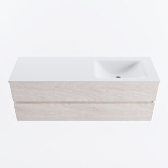 Mondiaz VICA 140cm badmeubel onderkast Underlayment 2 lades. Wastafel CLOUD rechts 1 kraangat, kleur Talc.