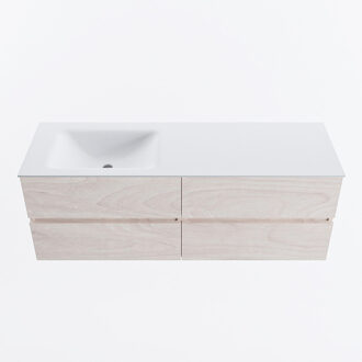 Mondiaz VICA 140cm badmeubel onderkast Underlayment 4 lades. Wastafel CLOUD links 1 kraangat, kleur Talc.