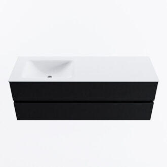 Mondiaz VICA 140cm badmeubel onderkast Urban 2 lades. Wastafel CLOUD links 1 kraangat, kleur Talc.