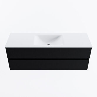 Mondiaz VICA 140cm badmeubel onderkast Urban 2 lades. Wastafel CLOUD midden 1 kraangat, kleur Talc.