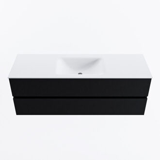 Mondiaz VICA 140cm badmeubel onderkast Urban 2 lades. Wastafel CLOUD midden zonder kraangat, kleur Talc.