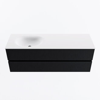 Mondiaz VICA 140cm badmeubel onderkast Urban 2 lades. Wastafel MOON links 1 kraangat, kleur Talc.