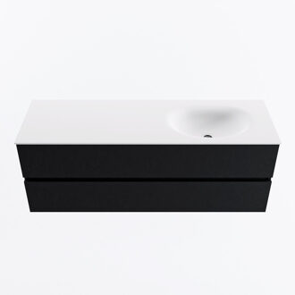 Mondiaz VICA 140cm badmeubel onderkast Urban 2 lades. Wastafel MOON rechts 1 kraangat, kleur Talc.