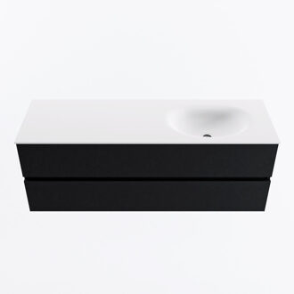 Mondiaz VICA 140cm badmeubel onderkast Urban 2 lades. Wastafel MOON rechts zonder kraangat, kleur Talc.