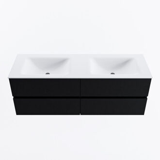 Mondiaz VICA 140cm badmeubel onderkast Urban 4 lades. Wastafel CLOUD dubbel 2 kraangaten, kleur Talc.