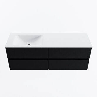 Mondiaz VICA 140cm badmeubel onderkast Urban 4 lades. Wastafel CLOUD links 1 kraangat, kleur Talc.