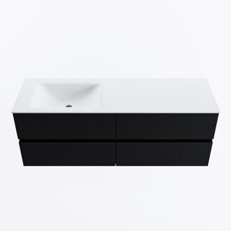 Mondiaz VICA 140cm badmeubel onderkast Urban 4 lades. Wastafel CLOUD links zonder kraangat, kleur Talc.