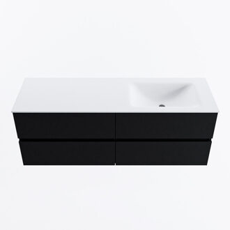 Mondiaz VICA 140cm badmeubel onderkast Urban 4 lades. Wastafel CLOUD rechts zonder kraangat, kleur Talc.