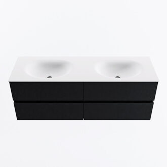 Mondiaz VICA 140cm badmeubel onderkast Urban 4 lades. Wastafel MOON dubbel 2 kraangaten, kleur Talc.