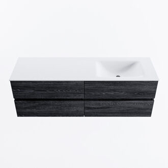 Mondiaz VICA 150cm badmeubel onderkast Antracite 4 lades. Wastafel CLOUD rechts 1 kraangat, kleur Talc.