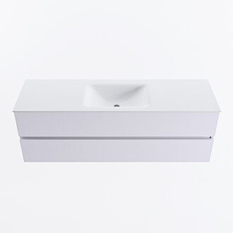 Mondiaz VICA 150cm badmeubel onderkast Cale 2 lades. Wastafel CLOUD midden 1 kraangat, kleur Talc.