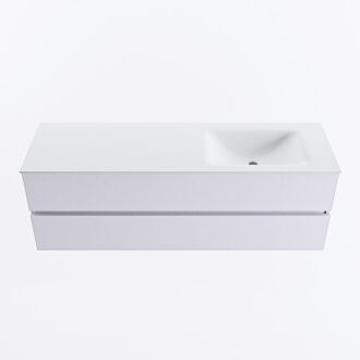 Mondiaz VICA 150cm badmeubel onderkast Cale 2 lades. Wastafel CLOUD rechts 1 kraangat, kleur Talc.