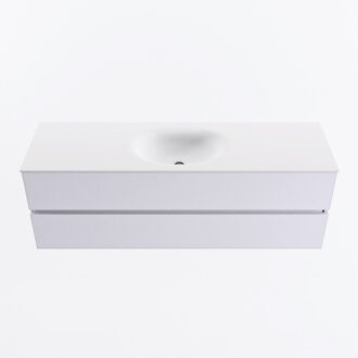 Mondiaz VICA 150cm badmeubel onderkast Cale 2 lades. Wastafel MOON midden 1 kraangat, kleur Talc.