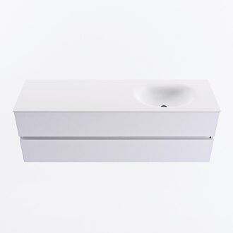 Mondiaz VICA 150cm badmeubel onderkast Cale 2 lades. Wastafel MOON rechts 1 kraangat, kleur Talc.