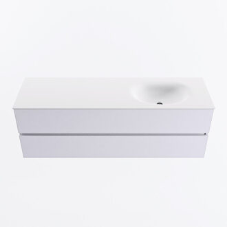 Mondiaz VICA 150cm badmeubel onderkast Cale 2 lades. Wastafel MOON rechts zonder kraangat, kleur Talc.