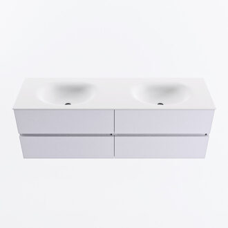 Mondiaz VICA 150cm badmeubel onderkast Cale 4 lades. Wastafel MOON dubbel 2 kraangaten, kleur Talc.