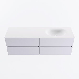 Mondiaz VICA 150cm badmeubel onderkast Cale 4 lades. Wastafel MOON rechts zonder kraangat, kleur Talc.
