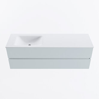 Mondiaz VICA 150cm badmeubel onderkast Clay 2 lades. Wastafel CLOUD links 1 kraangat, kleur Talc.