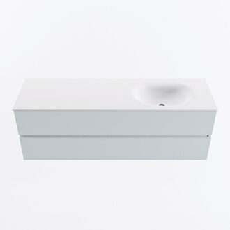 Mondiaz VICA 150cm badmeubel onderkast Clay 2 lades. Wastafel MOON rechts zonder kraangat, kleur Talc.