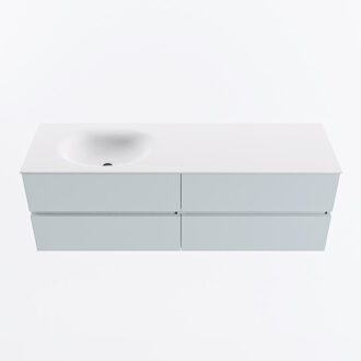 Mondiaz VICA 150cm badmeubel onderkast Clay 4 lades. Wastafel MOON links zonder kraangat, kleur Talc.