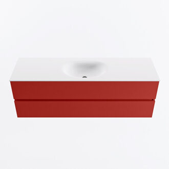 Mondiaz VICA 150cm badmeubel onderkast Fire 2 lades. Wastafel MOON midden zonder kraangat, kleur Talc.