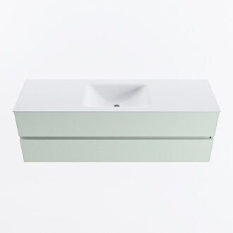 Mondiaz VICA 150cm badmeubel onderkast Greey 2 lades. Wastafel CLOUD midden 1 kraangat, kleur Talc.