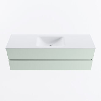 Mondiaz VICA 150cm badmeubel onderkast Greey 2 lades. Wastafel CLOUD midden zonder kraangat, kleur Talc.