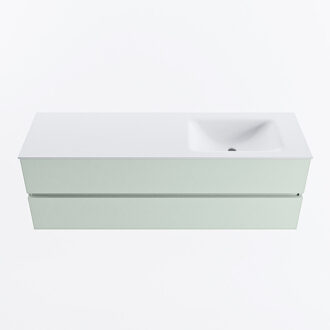 Mondiaz VICA 150cm badmeubel onderkast Greey 2 lades. Wastafel CLOUD rechts zonder kraangat, kleur Talc.