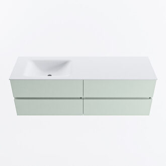 Mondiaz VICA 150cm badmeubel onderkast Greey 4 lades. Wastafel CLOUD links 1 kraangat, kleur Talc.