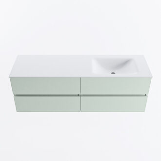 Mondiaz VICA 150cm badmeubel onderkast Greey 4 lades. Wastafel CLOUD rechts 1 kraangat, kleur Talc.