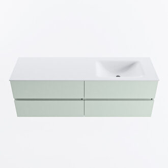 Mondiaz VICA 150cm badmeubel onderkast Greey 4 lades. Wastafel CLOUD rechts zonder kraangat, kleur Talc.