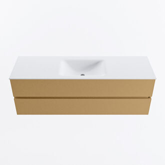 Mondiaz VICA 150cm badmeubel onderkast Oro 2 lades. Wastafel CLOUD midden 1 kraangat, kleur Talc.