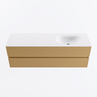 Mondiaz VICA 150cm badmeubel onderkast Oro 2 lades. Wastafel MOON rechts 1 kraangat, kleur Talc.