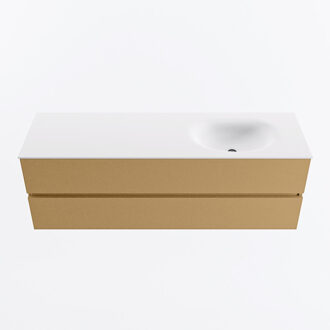 Mondiaz VICA 150cm badmeubel onderkast Oro 2 lades. Wastafel MOON rechts zonder kraangat, kleur Talc.