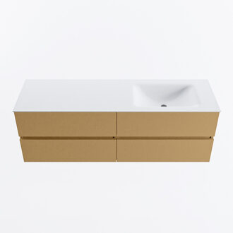 Mondiaz VICA 150cm badmeubel onderkast Oro 4 lades. Wastafel CLOUD rechts 1 kraangat, kleur Talc.