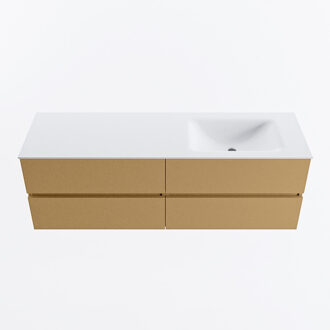 Mondiaz VICA 150cm badmeubel onderkast Oro 4 lades. Wastafel CLOUD rechts zonder kraangat, kleur Talc.