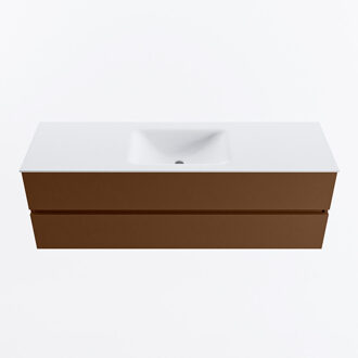 Mondiaz VICA 150cm badmeubel onderkast Rust 2 lades. Wastafel CLOUD midden 1 kraangat, kleur Talc.